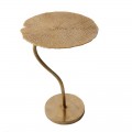 Art-deco stylový příruční stolek Zapalota z kovu ve tvaru listu ve zlaté barvě 40cm