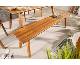 Masivní zahradní lavice Penida z akáciového dřeva hnědé barvy v industriálním stylu 180cm
