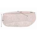 Art-deco moderní konferenční stolek Hoja z kovu v měděné barvě 122cm