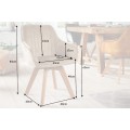 Skandinávské moderní otočné sametové jídelní křeslo Caballet s opěrkami na ruce a potahem béžové barvy 84cm