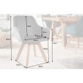 Skandinávské otočné moderní sametové jídelní křeslo Caballet s opěrkami na ruce a potahem šedé barvy 84cm