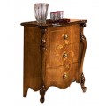 Rustikální luxusní příruční stolek Pasiones z masivního dřeva se třemi zásuvkami as vyřezávanými nožičkami 67cm