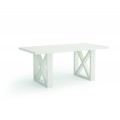 Luxusní masivní jídelní stůl v bílé barvě s překříženýma nohama