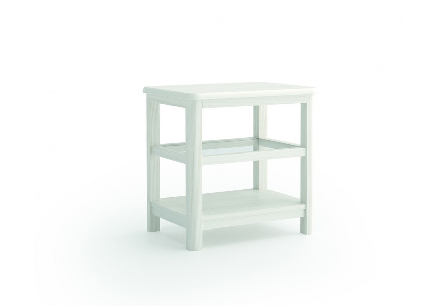 Elegantní minimalistický příruční stolek Cerdena z masivního dřeva s úložným prostorem