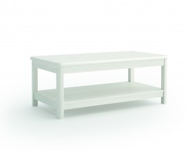 Luxusn&iacute; modern&iacute; masivn&iacute; obd&eacute;ln&iacute;kov&yacute; konferenčn&iacute; stolek Cerdena s polic&iacute; a vykl&aacute;pěc&iacute; deskou s &uacute;ložn&yacute;m prostorem 115 cm