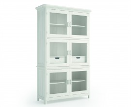 Luxusn&iacute; masivn&iacute; vitr&iacute;na Cerdena s poličkami se skleněn&yacute;mi dv&iacute;řky 203cm