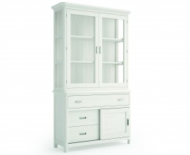 Luxusn&iacute; masivn&iacute; vitr&iacute;na Cerdena se z&aacute;suvkami a skleněn&yacute;mi dv&iacute;řky 211cm