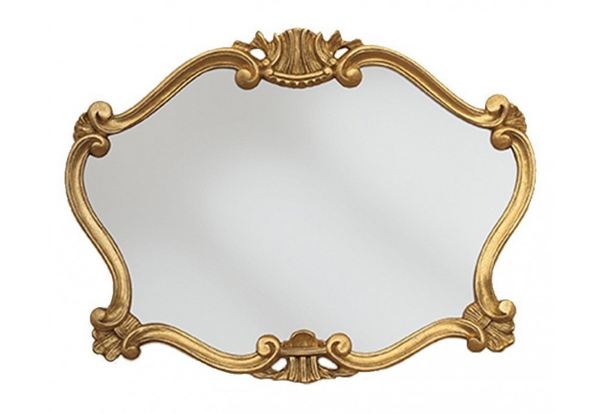 Luxusní nástěnné barokní zrcadlo Emociones se zlatým ozdobným rámem 91cm