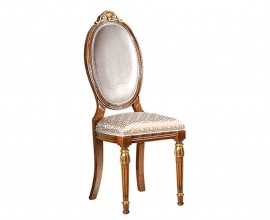 Luxusní barokní jídelní židle Emociones z masivního dřeva s čalouněním109 cm