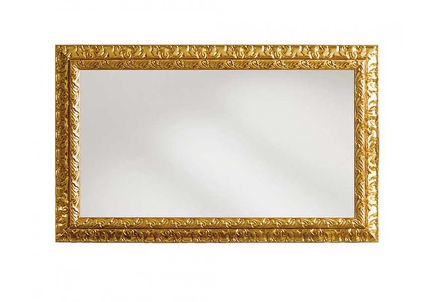 Luxusní barokní zrcadlo Clasica s bohatě zdobeným zlatým rámem obdélníkového tvaru 148cm