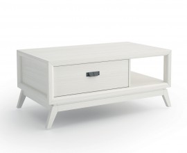 Designov&yacute; masivn&iacute; konferenčn&iacute; stolek Rodas na nožičk&aacute;ch se &scaron;upl&iacute;kem a otevřen&yacute;m &uacute;ložn&yacute;m prostorem 110cm