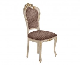 Barokní luxusní čalouněná jídelní židle Clasica z masivu s rustikálním zdobením 102cm