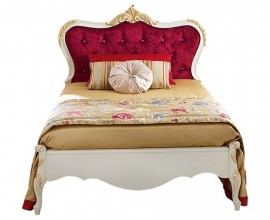 Klasická luxusní postel Pasiones s čalouněním a vyřezávaným zdobením 143cm