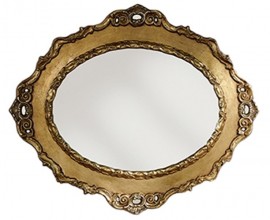 Barokní nástěnné oválné zrcadlo Pasiones se zlatým ozdobným rámem 104cm