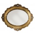 Luxusní závěsné zrcadlo Pasiones se zlatým oválným rámem s rustikálním zdobením