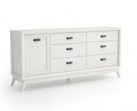 Luxusn&iacute; art deco masivn&iacute; př&iacute;born&iacute;k Rodas v b&iacute;l&eacute; barvě s jednodv&eacute;řovou skř&iacute;ňkou a &scaron;esti &scaron;upl&iacute;ky se &scaron;ikm&yacute;ma nohama a kovov&yacute;mi &uacute;chytkami