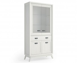 Exkluzivn&iacute; masivn&iacute; vitr&iacute;na Rodas v modern&iacute;m proveden&iacute; se &scaron;upl&iacute;kem a skleněn&yacute;mi dv&iacute;řky 201cm