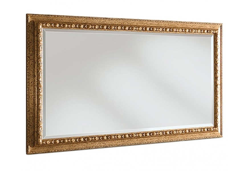 Luxusní obdélníkové zrcadlo se zlatým ozdobným barokním rámem