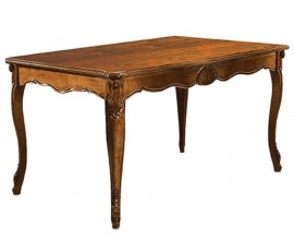 Luxusní rustikální jídelní stůl Pasiones obdélníkového tvaru z dřevěného masivu s vyřezávanou výzdobou 160cm