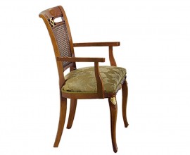Luxusní klasická čalouněná jídelní židle Pasiones z masivu s opěrkami 100cm