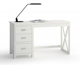 Moderní designový psací stůl Cerdena z masivního dřeva se skříňkou a třemi zásuvkami 140-170cm