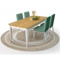 Luxusní obdélníkový jídelní stůl Genova z masivního dřeva rozkládací 142-202cm 