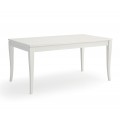 Luxusní moderní obdélníkový rozkládací jídelní stůl Amberes v bílé barvě s klasickým dvakrát prohnutým kabriolovým nohama