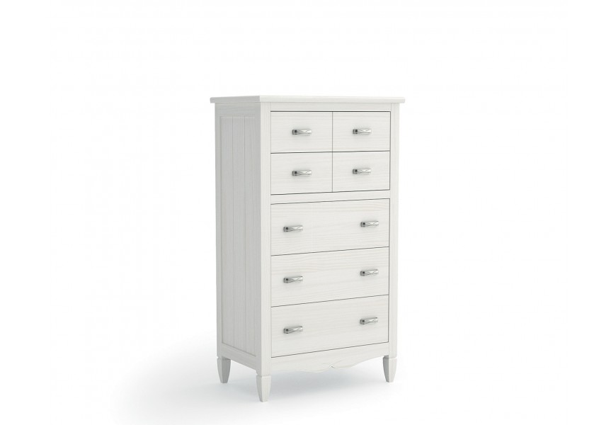 Klasick&aacute; a nadčasov&aacute; masivn&iacute; vysok&aacute; komoda Amberes z kvalitn&iacute;ho borovicov&eacute;ho masivu se sedmi &scaron;upl&iacute;ky 123cm