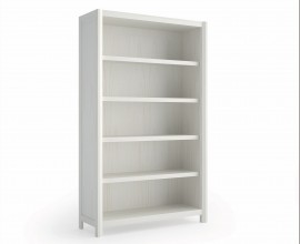 Exkluzivn&iacute; masivn&iacute; knihovna Lyon v modern&iacute;m stylu s pěti otevřen&yacute;mi poličkami 201cm