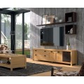 Masivní designový TV stolek Lyon v moderním stylu se šuplíky a dvířky 231cm