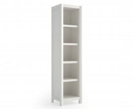 Modern&iacute; vysok&aacute; knihovna Lyon s mohutn&yacute;m r&aacute;mem z masivn&iacute;ho dřeva s p&aacute;t&yacute;mi poličkami 201cm