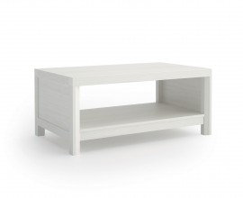 Luxusn&iacute; designov&yacute; konferenčn&iacute; stolek Lyon z masivn&iacute;ho dřeva s poličkou obd&eacute;ln&iacute;kov&yacute; 110cm