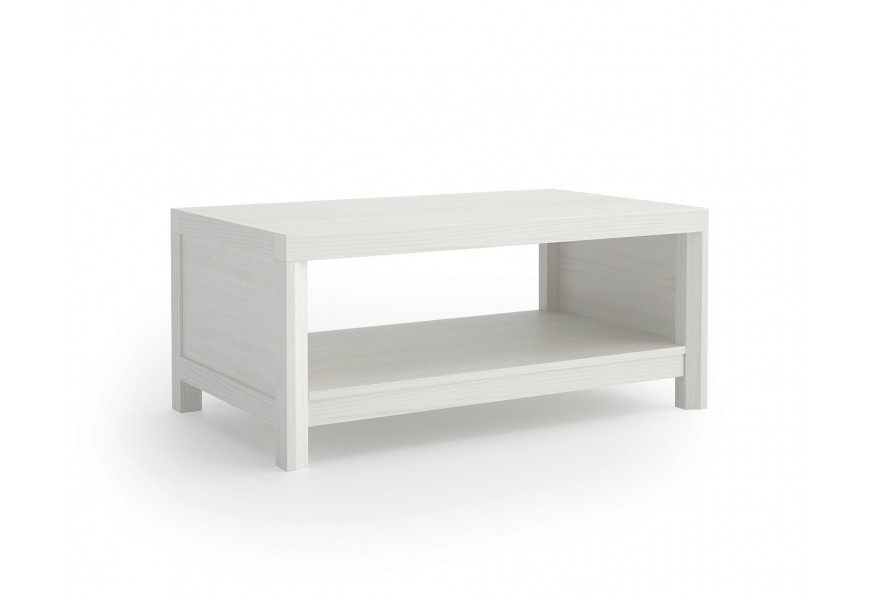 Luxusn&iacute; designov&yacute; konferenčn&iacute; stolek Lyon z masivn&iacute;ho dřeva s poličkou obd&eacute;ln&iacute;kov&yacute; 110cm