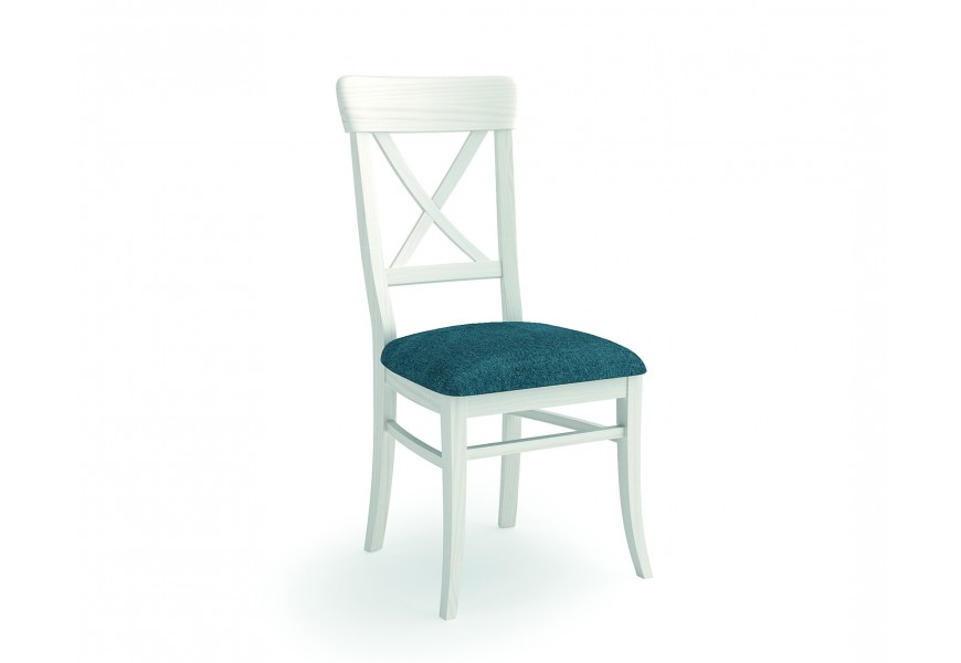 Luxusní jídelní židle Cruceta z masivního dřeva se stylovým tyrkysovým čalouněním