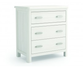 Designov&yacute; modern&iacute; nočn&iacute; stolek do ložnice Cerdena z mas&iacute;vu na nožičk&aacute;ch se třemi z&aacute;suvkami 68cm