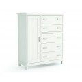 Luxusn&iacute; modern&iacute; masivn&iacute; komoda Cerdena s jedněmi dv&iacute;řky a pěti z&aacute;suvkami na nožičk&aacute;ch 121 cm