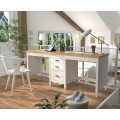 Luxusní široký psací stolek se třemi šuplíky Amberes z masivního borovicového dřeva s možností volitelné barevnosti