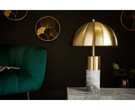 Jedinečná art-deco stolní lampa Jaspeado ve zlatém kovovém provedení s mramorovým základem 52cm