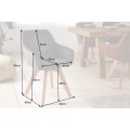 Moderní otočná jídelní židle Caballet s šedým potahem z mikrovlákna a masivními nohama 84cm