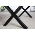 Industriální masivní jídelní stůl Fair Haven obdélníkového tvaru z mangového dřeva as černými kovovými nohami 180cm