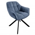 Stylová otočná židle Malriposa v tmavě modré barvě