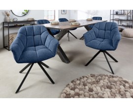 Designová moderní otočná židle do jídelny Mariposa v tmavě modré barvě 83 cm 