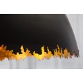 Modern&iacute; z&aacute;věsn&aacute; lampa Elodie s kovov&yacute;m půlkruhov&yacute;m st&iacute;n&iacute;tkem v černo-zlat&eacute; barvě 76cm