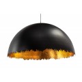 Modern&iacute; z&aacute;věsn&aacute; lampa Elodie s kovov&yacute;m půlkruhov&yacute;m st&iacute;n&iacute;tkem v černo-zlat&eacute; barvě 76cm