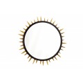 Extravagantní moderní nástěnné zrcadlo Ekkart kruhového tvaru s černým rámem se zlatými ostny 66cm