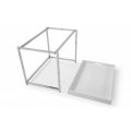 Moderní set dvou příručních stolků Elements se stříbrnou kovovou konstrukcí a s odnímatelným podnosem
