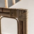 Ratanová třísedačka do obývacího pokoje Brodas z dřevěným rámem as bavlněným béžovým potahem 240cm