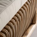 Ratanové designové křeslo Brodas v přírodním stylu z ratanu s bavlněným potahem 70cm