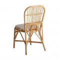 Ratanová židle Brodas z ratanu přírodní hnědé barvy s bavlněným polštářem 96cm