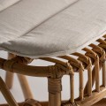 Ratanová židle Brodas z ratanu přírodní hnědé barvy s bavlněným polštářem 96cm
